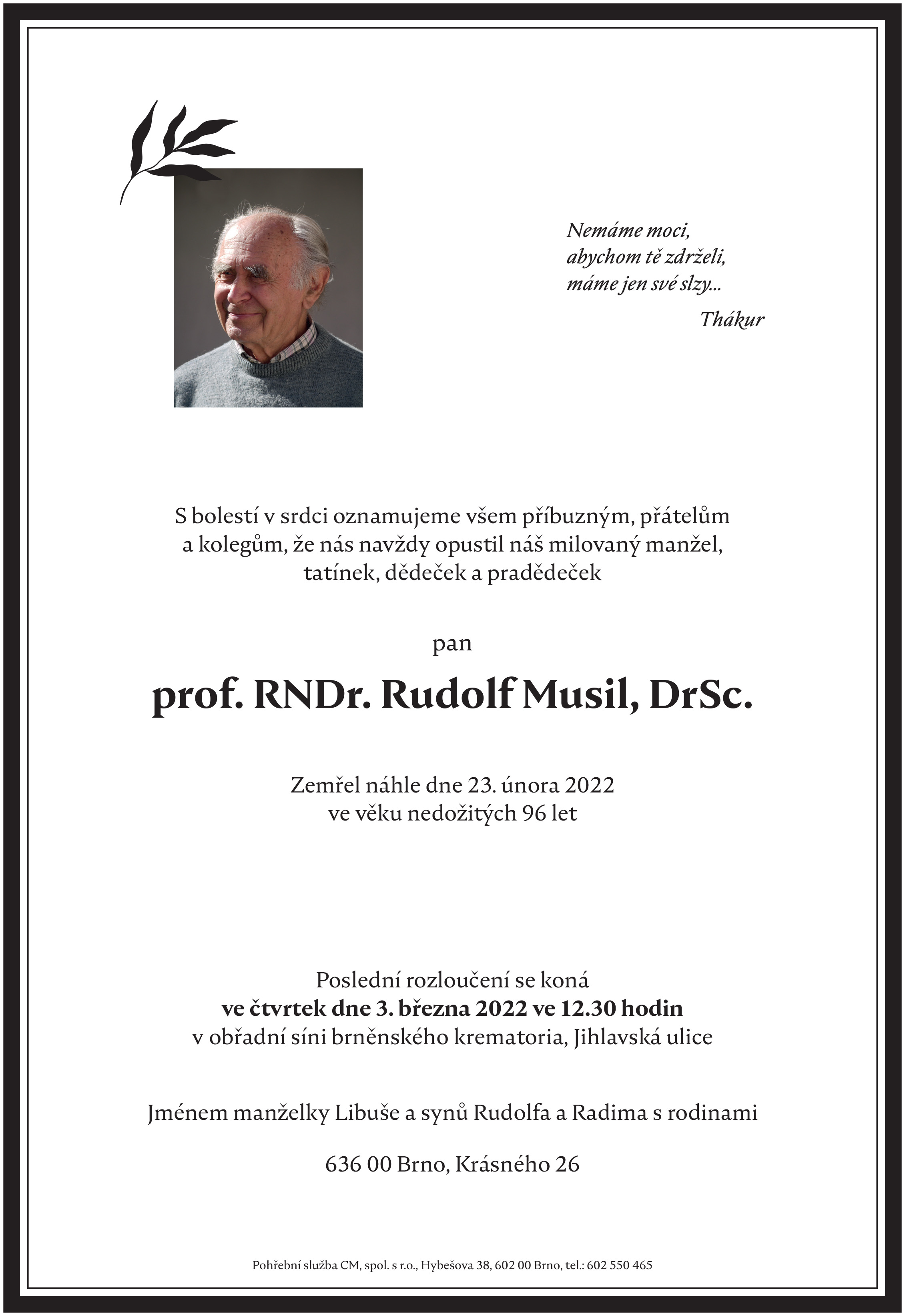 profesor Rudolf Musil  - parte