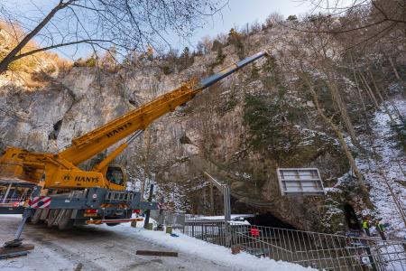 Oprava škod v Punkevních jeskyních po povodních, únor 2025 