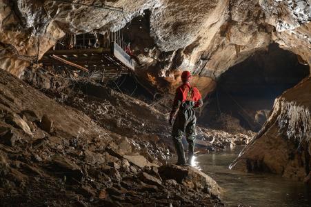 Oprava škod v Punkevních jeskyních po povodních, únor 2025 