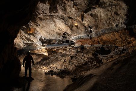 Oprava škod v Punkevních jeskyních po povodních, únor 2025 