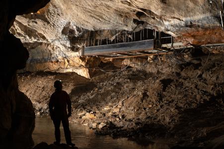 Oprava škod v Punkevních jeskyních po povodních, únor 2025 